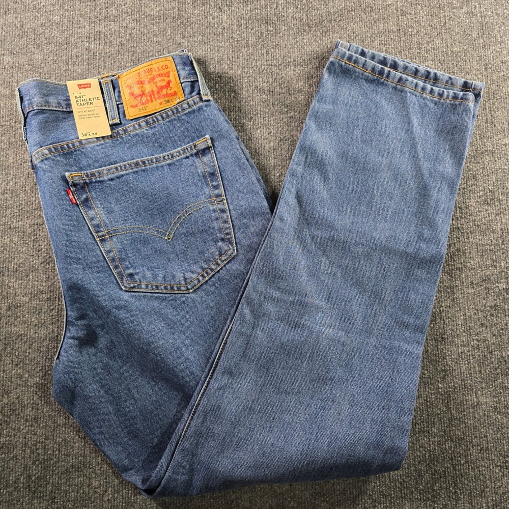 Levis 541 Athletic Taper Mens Jeans 38x34 Medium Wash Denim 181810334